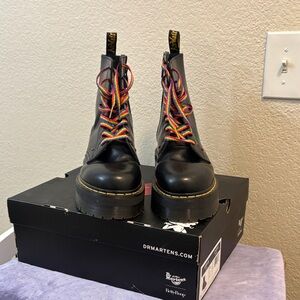Dr. Martens Black Boots with Multicolor Laces Betty Boop